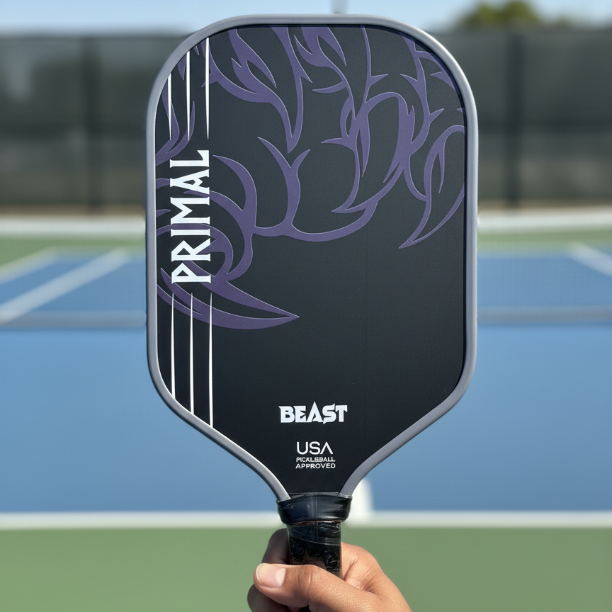Primal Beast T700 3K Raw Carbon Fiber Gen 2 16 mm Thermoformed Pickleball Paddle