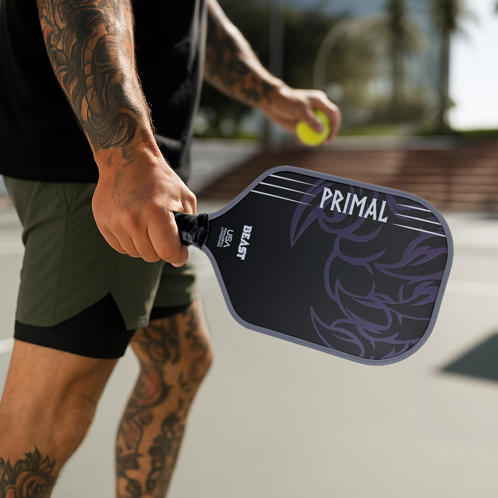 Primal Beast T700 3K Raw Carbon Fiber Gen 2 16 mm Thermoformed Pickleball Paddle