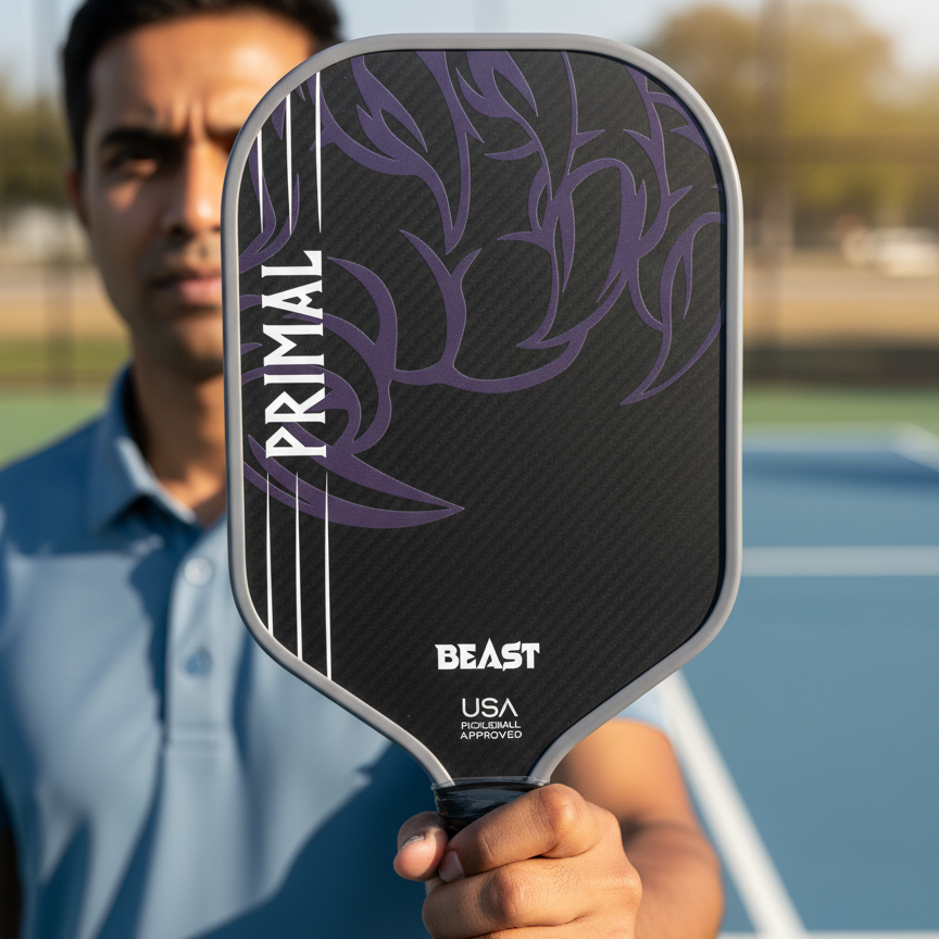 Primal Beast T700 3K Raw Carbon Fiber Gen 2 16 mm Thermoformed Pickleball Paddle