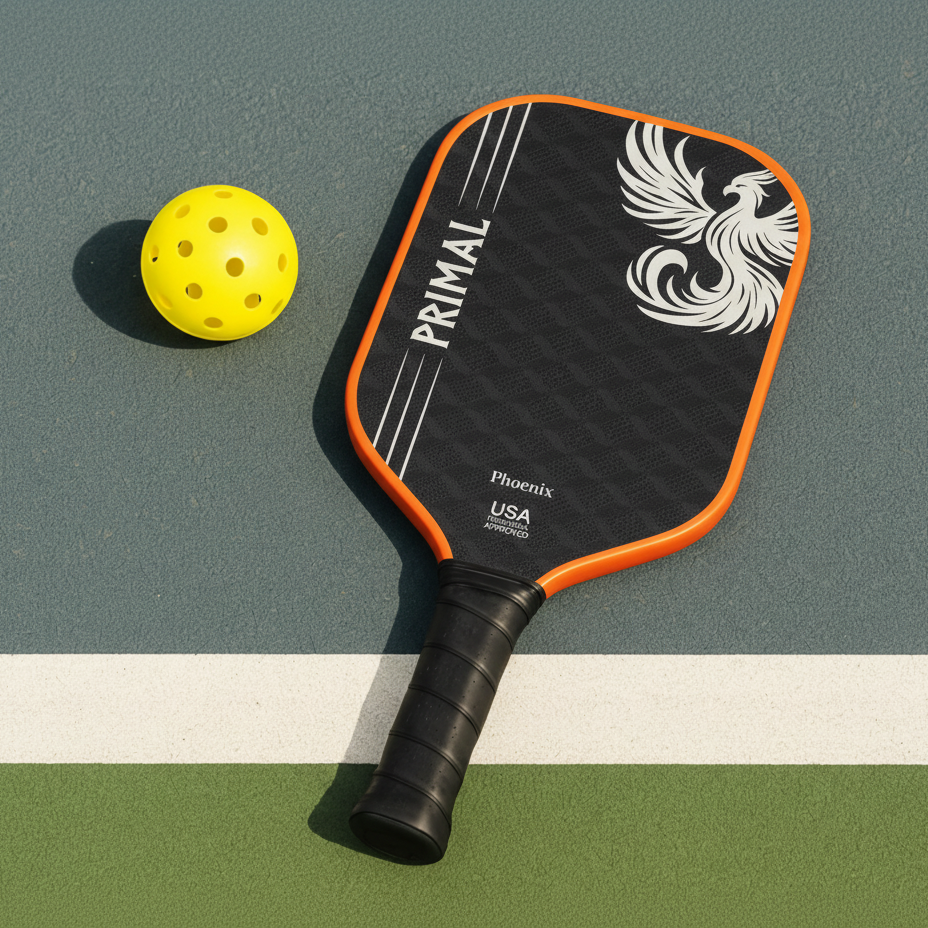 Primal Phoenix 18K 3D Raw Carbon Fiber Gen 3 Thermoformed Pickleball Paddle